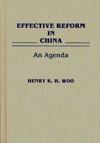 Cover image for Effective Reform in China: An Agenda