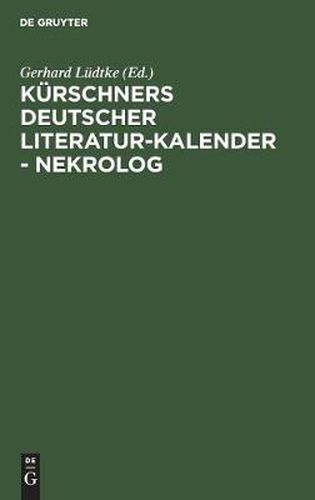 Cover image for Kurschners Deutscher Literatur-Kalender - Nekrolog