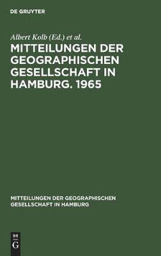 Cover image for Mitteilungen Der Geographischen Gesellschaft in Hamburg. 1965