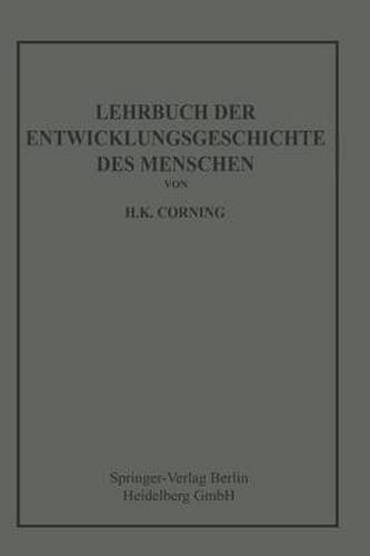 Cover image for Lehrbuch Der Entwicklungsgeschichte Des Menschen