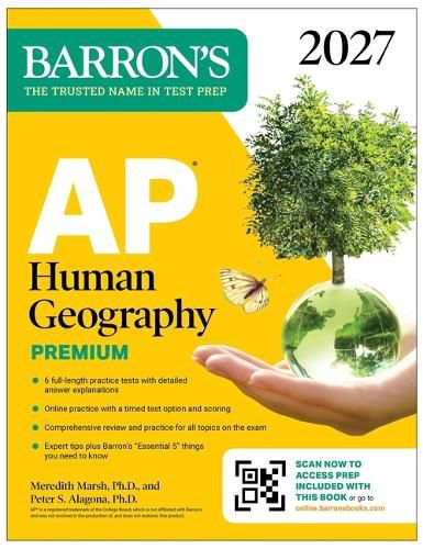 Cover image for AP Human Geography Premium, 2027: Prep Book with 6 Practice Tests+ Comprehensive Review + Online Practice
