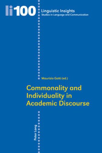 Cover image for Commonality and Individuality in Academic Discourse