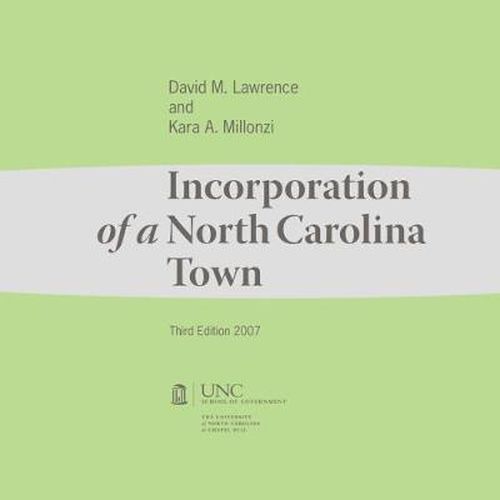 Cover image for Incorporation of a North Carolina Town