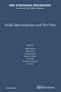 Cover image for Oxide Semiconductors and Thin Films: Volume 1494