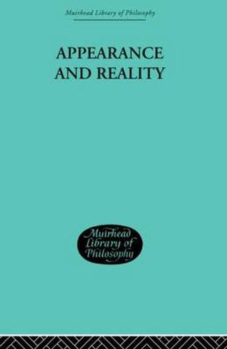 Cover image for Appearance and Reality: A Metaphysical Essay