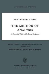 Cover image for The Method of Analysis: Its Geometrical Origin and Its General Significance