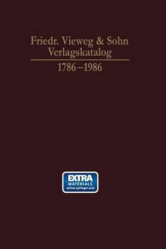 Cover image for Friedr. Vieweg & Sohn Verlagskatalog: 1786-1986