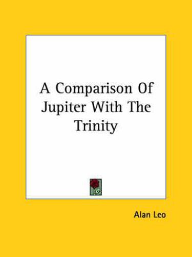 Cover image for A Comparison of Jupiter with the Trinity