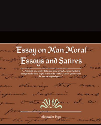 Cover image for Essay on Man Moral Essays and Satires