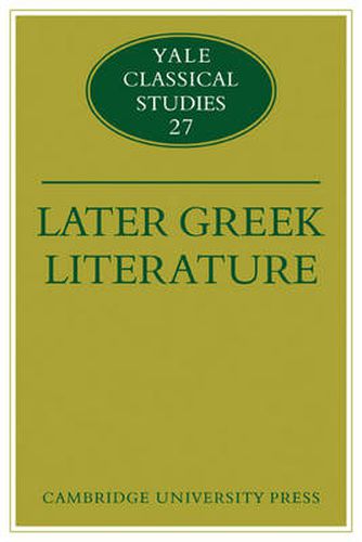 Cover image for Later Greek Literature