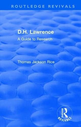 D.H. Lawrence: A Guide to Research