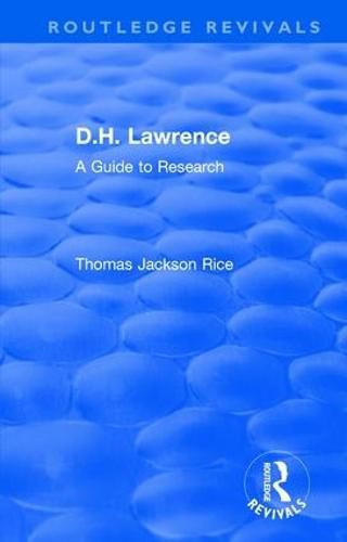 Cover image for D.H. Lawrence: A Guide to Research