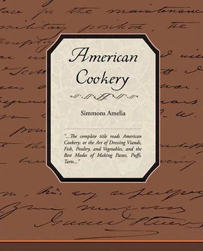 Cover image for American Cookery