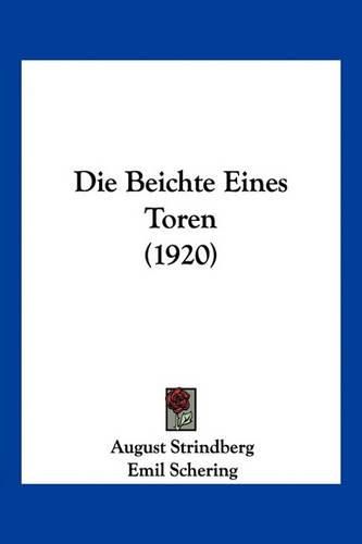 Cover image for Die Beichte Eines Toren (1920)