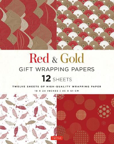 Cover image for Red & Gold Gift Wrapping Papers - 12 Sheets: 18 x 24 inch (45 x 61 cm) Wrapping Paper