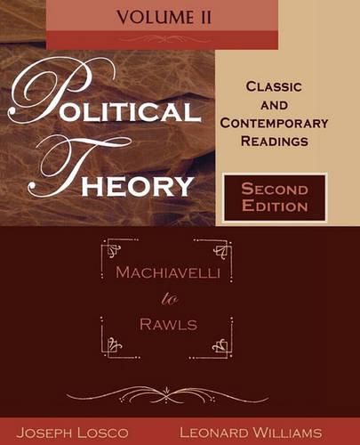 Cover image for Political Theory: Machiavelli to Rawls