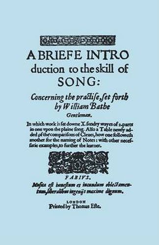 Cover image for A Brief Introduction to the Skill of Song, Concerning the Practise Set Forth by William Blake, Gentleman, (Brief Introduction)