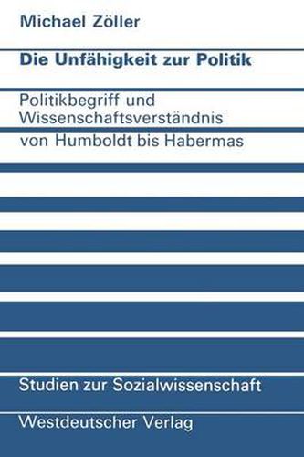Cover image for Die Unfahigkeit zur Politik