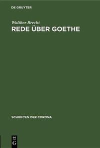 Cover image for Rede UEber Goethe