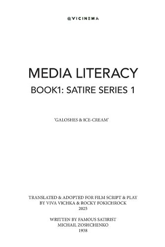 Cover image for Vicinema Media Literacy - Book I - Satire Series I