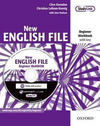 Cover image for New English File: Beginner: Workbook with key and MultiROM Pack: Six-level general English course for adults