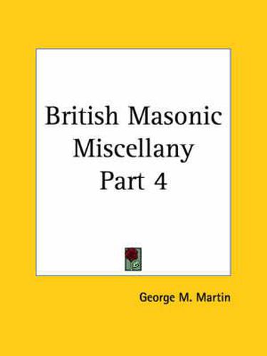 Cover image for British Masonic Miscellany