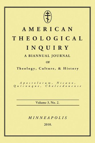 Cover image for American Theological Inquiry, Volume Three, Issue Two