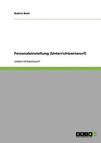 Cover image for Personaleinstellung (Unterrichtsentwurf)