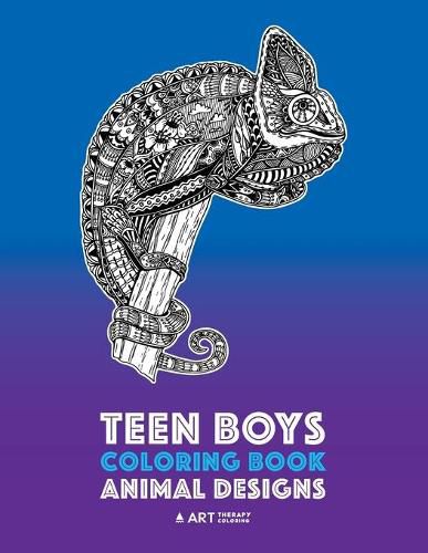Cover image for Teen Boys Coloring Book: Animal Designs: Complex Animal Drawings for Older Boys & Teenagers; Zendoodle Lions, Wolves, Bears, Snakes, Spiders, Scorpions & More