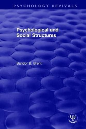 Cover image for Psychological and Social Structures