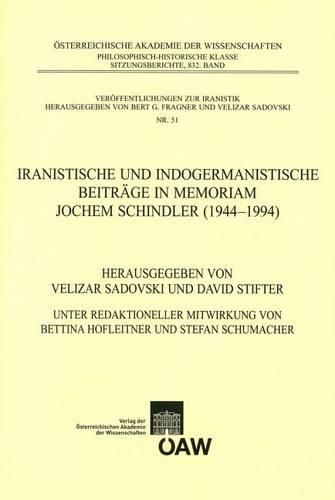 Cover image for Iranistische Und Indogermanistische Beitrage in Memoriam Jochem Schindler (1944-1994)