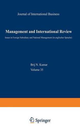 Cover image for Management and International Review: Euro-Asian Management and Business II - Issues in Foreign Subsidiary and National Management