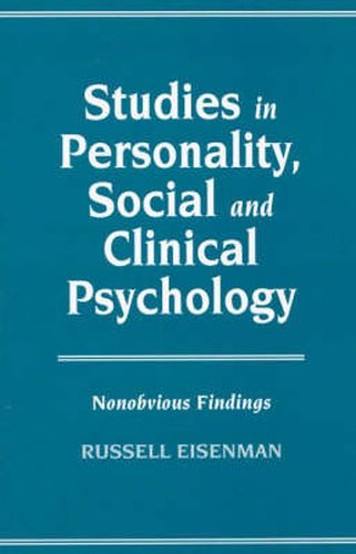 Cover image for Studies in Personality, Social and Clinical Psychology: Nonobvious Findings