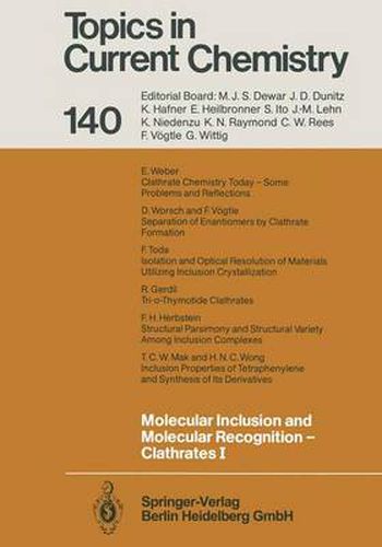 Molecular Inclusion and Molecular Recognition - Clathrates I