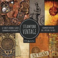 Cover image for Vintage Steampunk Scrapbook Paper Pad 8x8 Scrapbooking Kit for Papercrafts, Cardmaking, DIY Crafts, Old Retrofuturistic Theme, Vintage Design