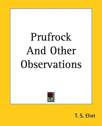 Cover image for Prufrock And Other Observations