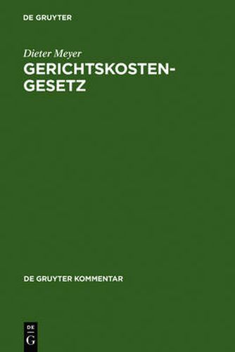 Cover image for Gerichtskostengesetz: Kommentar