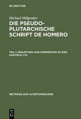Cover image for Einleitung Und Kommentar Zu Den Kapiteln 1-73