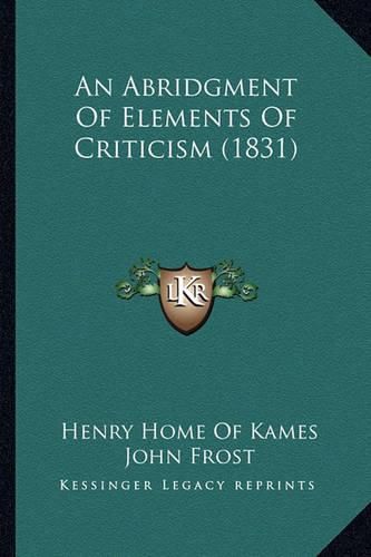 An Abridgment of Elements of Criticism (1831)