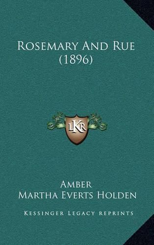 Cover image for Rosemary and Rue (1896)