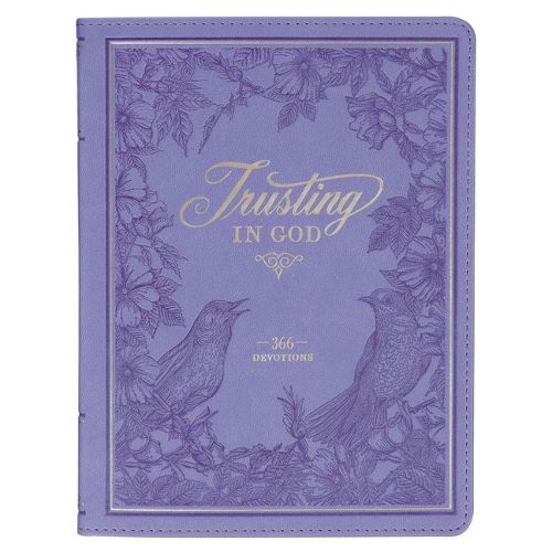 Devotional Trusting God Purple Faux Leather