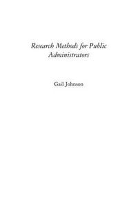 Cover image for Research Methods for Public Administrators
