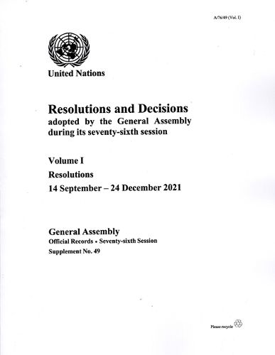 Resolutions and decisions adopted by the General Assembly during its seventy-sixth session