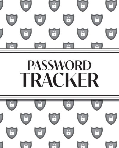 Cover image for XL Large Print Password Tracker (Lock Shield Gray)