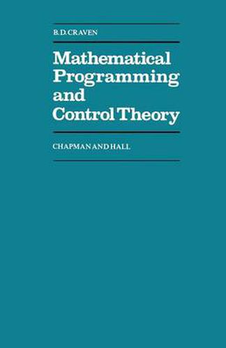 Cover image for Mathematical Programming and Control Theory