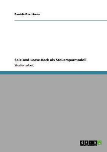 Cover image for Sale-And-Lease-Back ALS Steuersparmodell