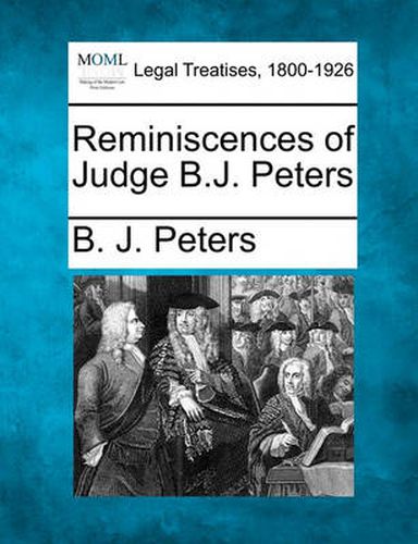 Cover image for Reminiscences of Judge B.J. Peters