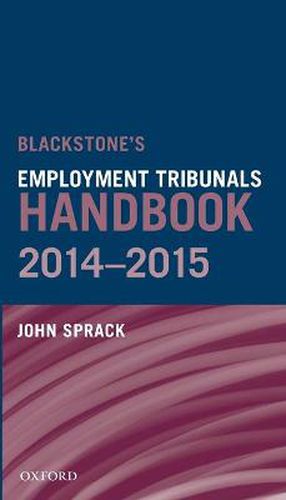 Cover image for Blackstone's Employment Tribunals Handbook 2014-15