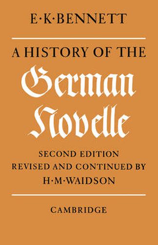 Cover image for A History of the German Novelle