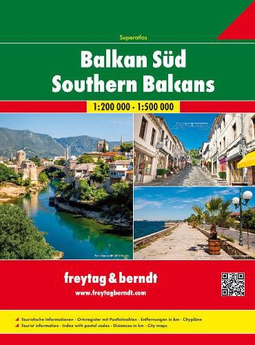 Southern Balcans - Bosnia and Herzegovina, Serbia, Montenegro, Kosovo, Macedonia, Albania, Greece, Bulgaria, Romania, Moldova Road Atlas  1:200 000 - 1:500 000